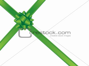 Green bow and ribbons