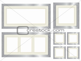 Set of silver picture frames