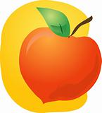 Peach fruit illustration