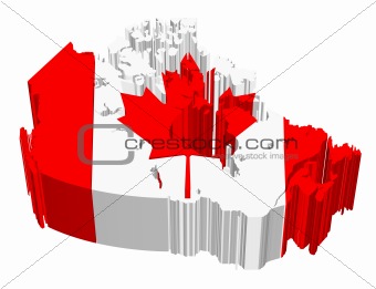 map and flag of canada