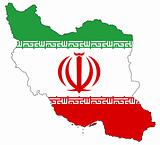 map and flag of iran