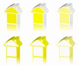 yellow logo of house