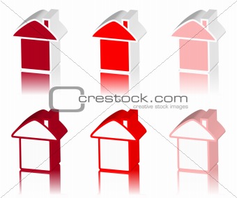 red logo of house