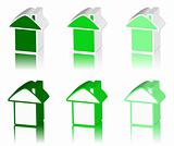 green logo of house