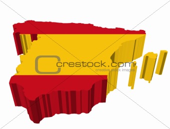 map and flag of spain