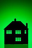 House Shape Against Green Background