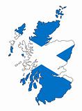 map and flag of scotland