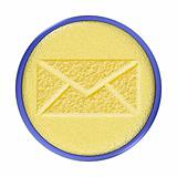 Mail button with mail symbol carved in gold