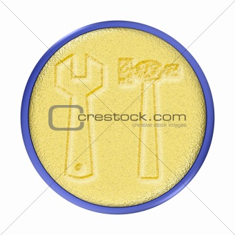 Carved Gold Tools Button