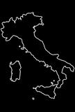 Glowing Italy Map