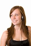 Young lady with headset