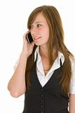 Young business lady with mobile phone
