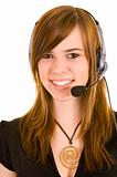 Beautiful young lady with headset