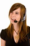 Beautiful young lady with headset