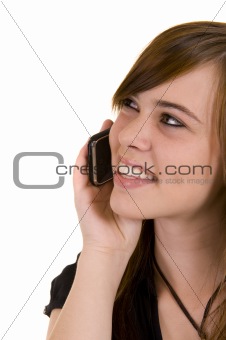 Beautiful young lady on the phone