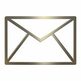 3d Gold Envelope Mail Icon