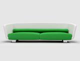 green and white sofa