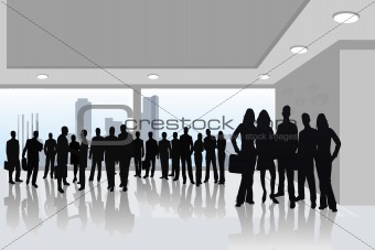   Business People - vector silhouette illustration