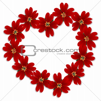 Valentines flowers frame