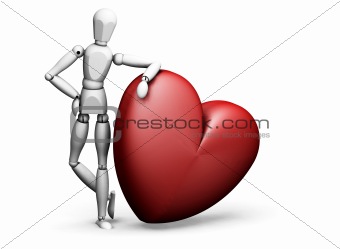 Man leaning on heart