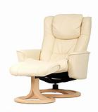 Off-white recliner with footstool