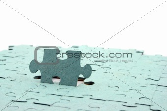 Jigsaw Fading into white background