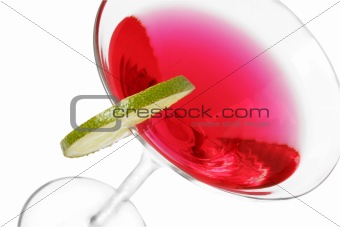 Red Cocktail with Lime
