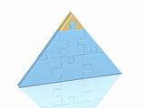 Pyramid from parts of a puzzle