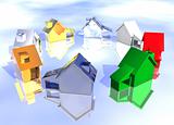 Ring of Various Types of 3d Houses