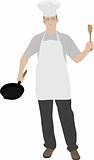 illustration of young kitchen chef