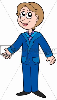 Smiling businessman in blue suit