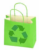 shopping bag with recycle symbol