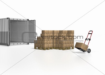transport box on white background 