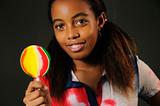 African girl with lollipop