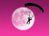 Parachutist in the moon