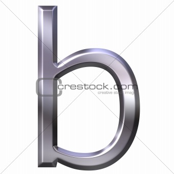 3D Silver Letter b