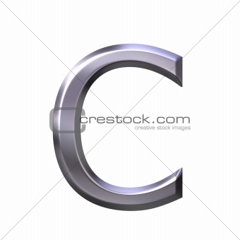 3D Silver Letter c