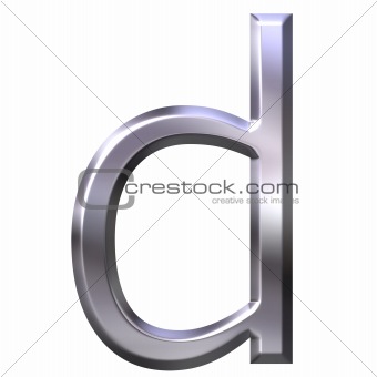 3D Silver Letter d