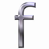 3D Silver Letter f