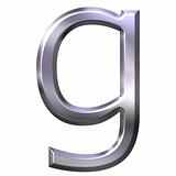 3D Silver Letter g