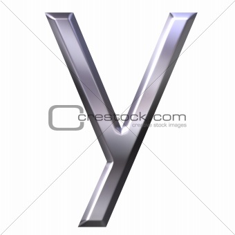 3D Silver Letter y