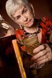 Eldery alcoholic woman