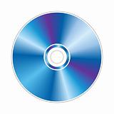 Realistic compact disc, isolated in white
