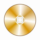 Realistic gold compact disc, isolated in white