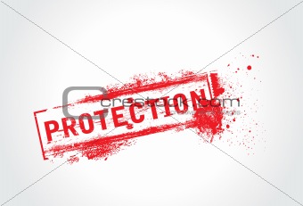 Protection grunge text with halftone