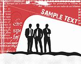 Business silhouettes on the sample text