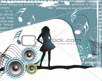 Girl, music background