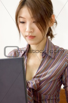 asian business women working with laptop