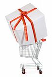 Large present in small shopping cart