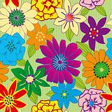 Colorful flower seamless repeating background